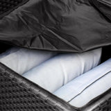 elvesmall 67 Gallon Outdoor Storage Box, Waterproof Wicker Deck Box with Waterproof Liner, Patio Storage Bin Container