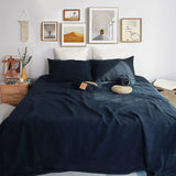 elvesmall 100% French Natural Pure Linen Bedding Sheet Set Ultra Soft Durable Luxurious Stone Washed 3 Pieces Sheets Set Double Bed Sheets