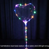 elvesmall 1 Set LED Clear Balloon Transparent Bobo Balloon with Led Light Round Heart Star Shape Ballons Globos for Birthday Party Decor