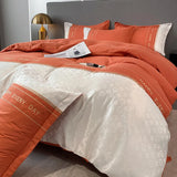 elvesmall Thickened Quilt Cover Bedding Set Luxury Embroidered Home Bed Linen Set Jacquard Duvet Cover Pillowcases 3/4 Pieces Set
