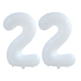 elvesmall 2pcs 30/40inch Giant White Number Balloon 16 18 25 30 40 50 Foil Balloons Birthday Wedding Baby Shower Decoration Figures Globos