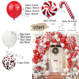 elvesmall Christmas Balloon Arch Set Candy Cane Aluminum Film Red Green White Father Christmas New Year Balloons Party Decoration Gifts