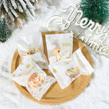 elvesmall 100pcs Hot Seal Christmas Cookie Bags Handmade Candy Nougat Baking Packaging bag Christmas Decorations  New Year  xmas Gift