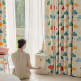 elvesmall 1PC Cartoon Colorful Clouds Of High Quality Kids Blackout Curtains For Bedroom Windows,Cute Cloud Sheer Curtians For Kids Room