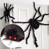 elvesmall  30cm/125cm/150cm/200cm 1PC Halloween Hanging Decoration Horror Giant Spider House Haunted Outdoor Yard Halloween Plush Spider