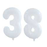 elvesmall 2pcs 30/40inch Giant White Number Balloon 16 18 25 30 40 50 Foil Balloons Birthday Wedding Baby Shower Decoration Figures Globos