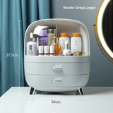 elvesmall  Makeup Container Polish Box Desktop Storage Organizer Makeup Drawer Large Box Cosmetic Capacity Storage Nail Jewelry Organizer