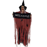 elvesmall  Halloween Hanging Ghost Haunted House Hanging Grim Witch Ghost Horror Props Electric Toys Home Door Bar Club Halloween Decor