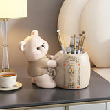 elvesmall  Bear Penholder Decoration Home Decoration Light Luxury High end Living Room Makeup Brush Storage Children's Room housewa
