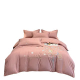 elvesmall New Class a High Precision Cotton Brushed Embroidery Four-Piece Set Pure Cotton Bed Sheet Duvet Cover
