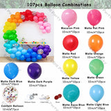 elvesmall 7Ft-23Ft Matte Red Yellow Green Rainbow Color Balloons Garland Arch Kit Kid Birthday Party Baby Shower Decoration Purple Ballon