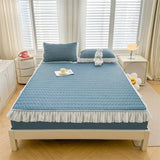 elvesmall Summer Cooling Mattress Cover Couple Cool Sleeping Mat Korean Lace Latex Cold Feeling Sheet Double Folding Bed Protection Pad