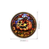 elvesmall Halloween PVC Static Glass Stickers Scary Castle Cat Glass Stickers Non Adhesive Removable Party Home Decorations