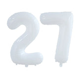 elvesmall 2pcs 30/40inch Giant White Number Balloon 16 18 25 30 40 50 Foil Balloons Birthday Wedding Baby Shower Decoration Figures Globos