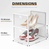 elvesmall  Pinkpum Clear Shoe Boxes Stackable, 12 Pack X- Large Shoe Storage Boxes Clear Stackable Foldable Sneaker Storage Fit