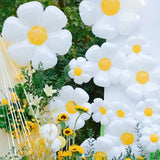 elvesmall 1/10Pcs Daisy Balloon Huge White Flower Aluminum Foil Balloons for Birthday Baby Shower Wedding Daisy Party Decorations Supplies