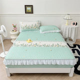elvesmall Summer Cooling Mattress Cover Couple Cool Sleeping Mat Korean Lace Latex Cold Feeling Sheet Double Folding Bed Protection Pad