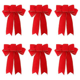 elvesmall 6 Pieces Christmas Bows Holiday Christmas Wreaths Bows Xmas Tree Decoration Bowties DIY Gift Wrapping for Home Party Decor