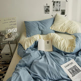 elvesmall  Bedding Set, AB Side Quilt Cover Bedding Linens Set, Duvet Cover Bed Sheets and Pillowcases, King Size Bedding Set