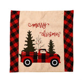 elvesmall  Christmas Chair Cover Red Truck Dining Chair Cover For New Year Merry Christmas Party Home Dining Room Kitchen Table Decor
