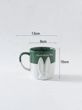 elvesmall  -  1pc 350ml Cute Bunny Chicken Coffee Mug Ceramic Coffee Cup Funny Gifts Unique Birthday Gifts Embossed Breakfast Mug Home Office