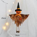 elvesmall 1pcs Halloween Hanging Ghost Decorations Pumpkin Ghost Straw Windsock Pendant for Outdoor Indoor Bar Party Background Decoration