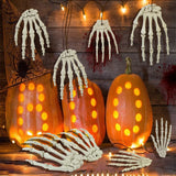elvesmall 2/12pcs Realistic Human Hand Bone Halloween Haunted House Plastic Skull Skeleton Bone Adult Scary Props Halloween Decoration