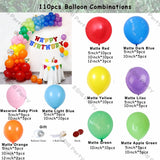 elvesmall 7Ft-23Ft Matte Red Yellow Green Rainbow Color Balloons Garland Arch Kit Kid Birthday Party Baby Shower Decoration Purple Ballon