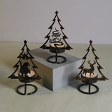 elvesmall  Christmas Candlestick Wrought Iron Merry Christmas Decoration Decoration Do Old Atmosphere Candle Lamp Layout Scene