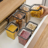 elvesmall Food Storage Box Kitchen Containers Plastic Box Jars for Bulk Cereals Refrigerator Organizers for Pantry Organizer Jars With Lid