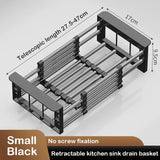 elvesmall  Retractable Drain Basket For Kitchen Sink Storage Basket For Washing Fruits And Vegetables Multifunctional Drain Rack