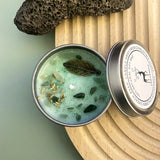 elvesmall 8OZ Crystal Candle Wholesale Tin Can Vanilla Scented Candles In Jars Real Herbs Crystal Candles Home Decoration Lily Rose