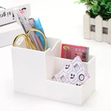 elvesmall Hollow Desk Organizer Desktop Storage Box Multifunction Stationery Holder Phone Stand Office Supplies Desk Set Pen Holder