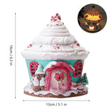 elvesmall Christmas Luminous Castle Christmas Tree Decoration Ornaments Soft Clay Cute Macaron Accessories Xmas Holiday Supplies