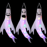 elvesmall Halloween Decoration Ghost Wind Tunnel LED Luminous Ghost Pendant Ghost Festival Hanging Ghost Venue Layout Props
