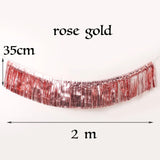 elvesmall Foil Fringe Tinsel Garland Creative 2M 4 Layers Foil Banner Birthday Party Wedding Decoration Christmas Home Wall Decor