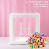 elvesmall Transparent Balloon Letter Box Baby Shower Decoration Birthday Wedding Custom Name Balloon Box 1st Birthday Party Decorations