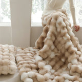 elvesmall  Tuscan Imitation Fur Blanket for Winter Luxury Warmth Super Comfortable Blankets for Beds High-end Warm Winter Blanket for Sofa