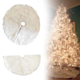 elvesmall  1pcs White Christmas Tree Skirt 78/90/122cm Plush Faux Fur Xmas Tree Carpet Decoration Ornament New Year Navidad Home Deco