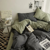 elvesmall  Bedding Set, AB Side Quilt Cover Bedding Linens Set, Duvet Cover Bed Sheets and Pillowcases, King Size Bedding Set