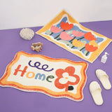 elvesmall  Decoration Girly Rugs Modern Cute Flower Bathroom Kitchen Door Non-slip Mat Bedside Thickened Fluffy Soft Customization Carpets
