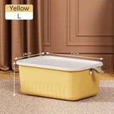 elvesmall Plastic Storage Box with Lid Household Clothes Toys Storage Basket Closet Cabinets Wardrobe Organizer Desktop Sundries Container