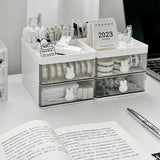 elvesmall Desktop Storage Box Organizer Drawer Type Transparent Acrylic Desk Stationery Hand Account Storage Rack Desk Simple Pen Holder