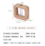 elvesmall  Simple Flower Arrangement Living Room Solid Wood Dried Flower Vase Small Ornaments Home Dining Table Mini Flower Vase Decoration