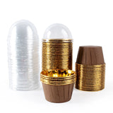 elvesmall  25/50pcs Foil Cupcake Liners Heat Resistant Aluminum Cake Cups Round Baking Cups with Lids Kitchen Wedding birthday Party Supply