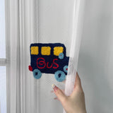 elvesmall  Cartoon Embroidery Car Curtain for Boys Kids Bedroom Sheer Voile Drape Window Treatment Home Decoration Custom