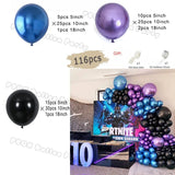 elvesmall Chrome Balloons Garland Arch Kit Disco Party Decoration with Metallic Purple Green Red Hot Pink Blue and Foil Disco Ball Balloon