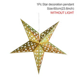 elvesmall 30-75cm Hollow Star Hanging Pendant Eid Mubarak Christmas Ramadan Decoration Islamic Muslim Party Decor Ramadan Kareem Gift