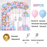 elvesmall 105Pcs Gender Reveal Balloons Arch Kit Baby Shower Decor Pink Blue Balloons Garland Decor Boy Girl 1st Birthday Party Decoration