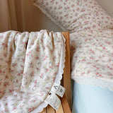 elvesmall  Summer Quilt French Style New Pure Cotton Double Layer Yarn Soybean Fiber Cool Blanket Air Condition Quilt